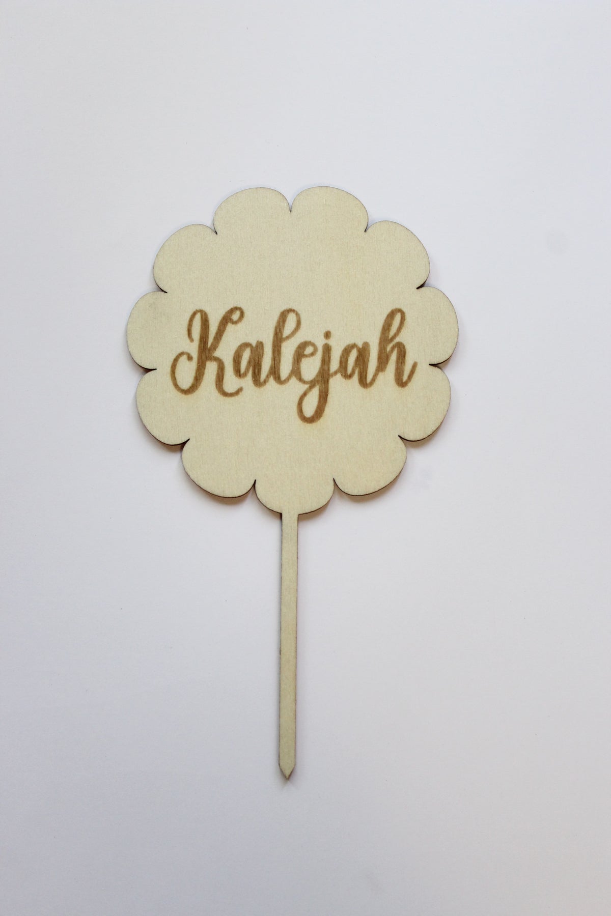 Personalized Name & Number Laser Cut Wooden Cake Topper