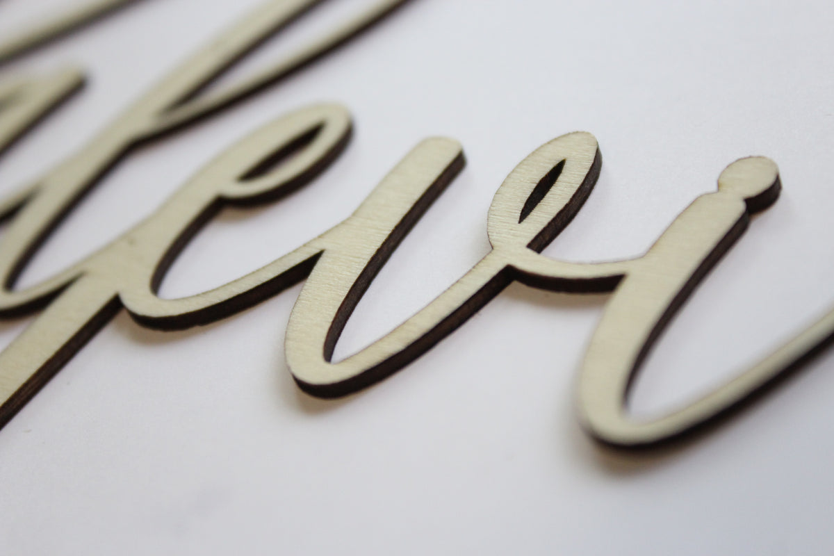 personalized name wood cake topper