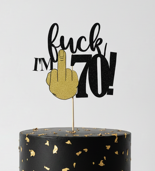 Personalized Fuck Age Middle Finger Cake Topper