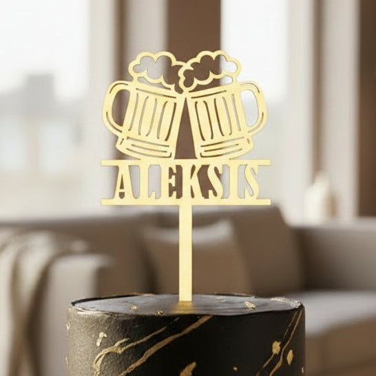 Beer mug Cheers Wooden Cake for men