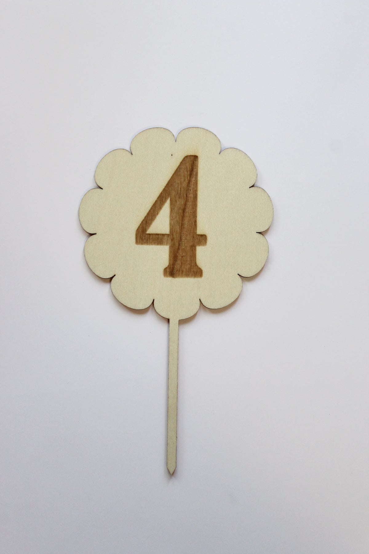 Personalized Name & Number Laser Cut Wooden Cake Topper