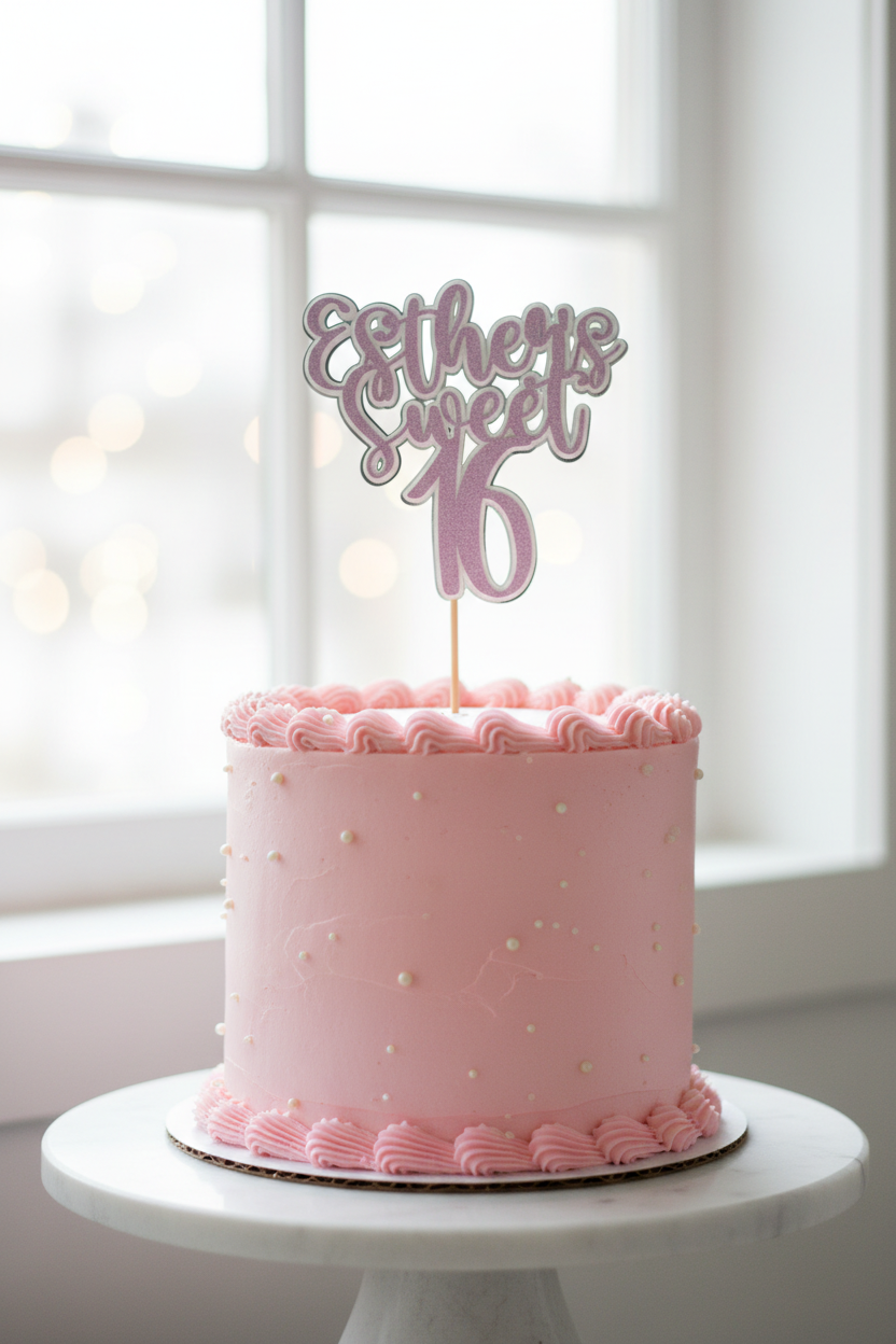 Personalized Sweet Sixteen Cake Toppper