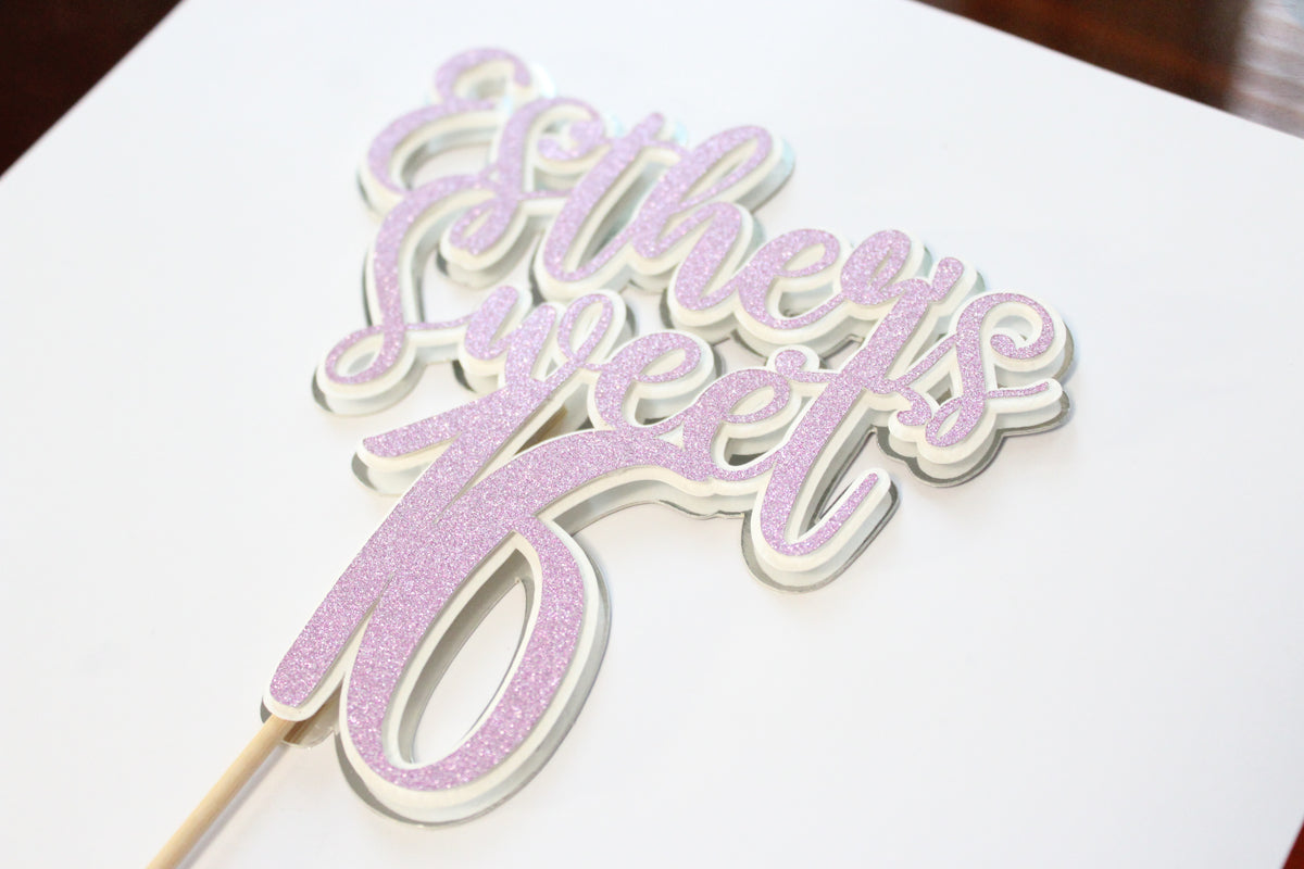 Personalized Sweet Sixteen Cake Toppper