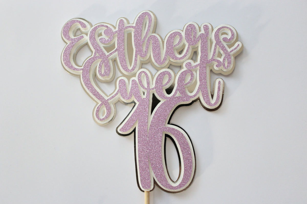 Personalized Sweet Sixteen Cake Toppper