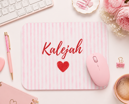 Personalized Name Cute Pink Mousepad