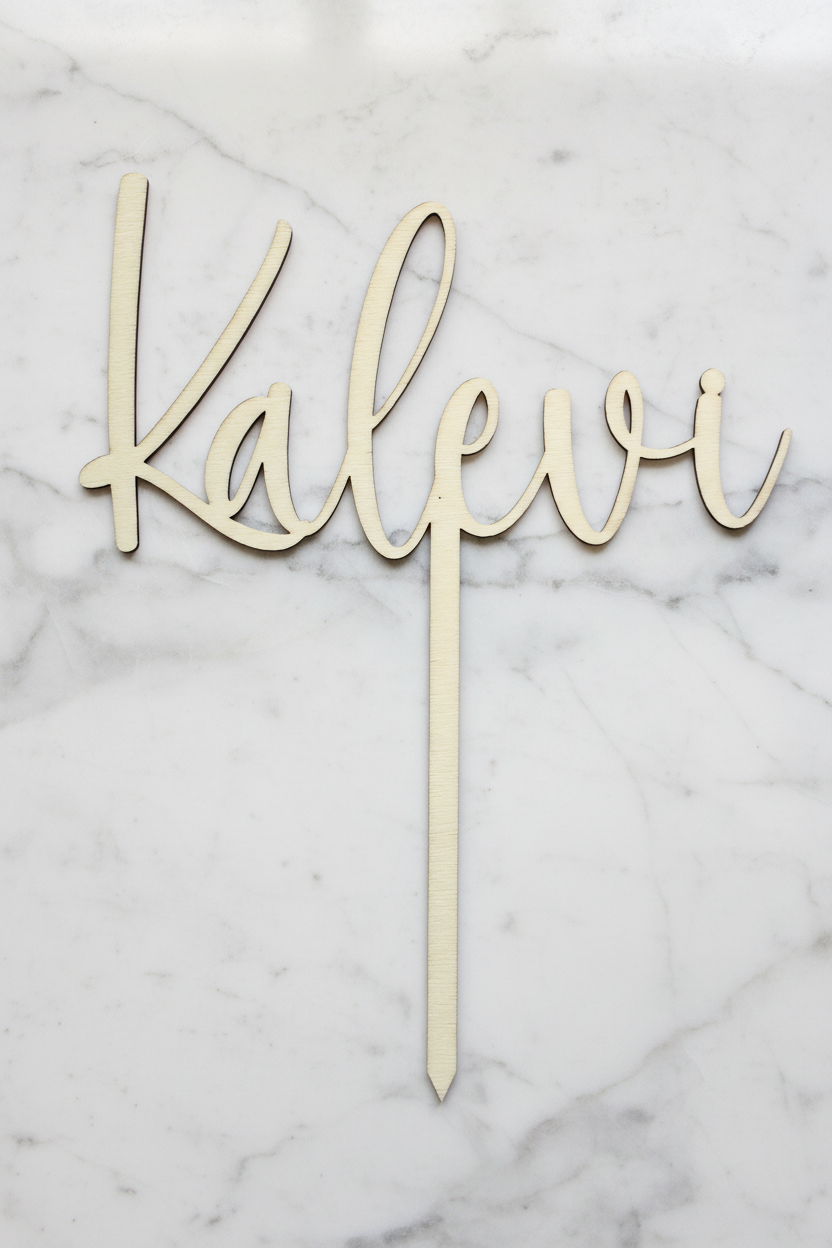 Personalized Name Wood Cake Topper