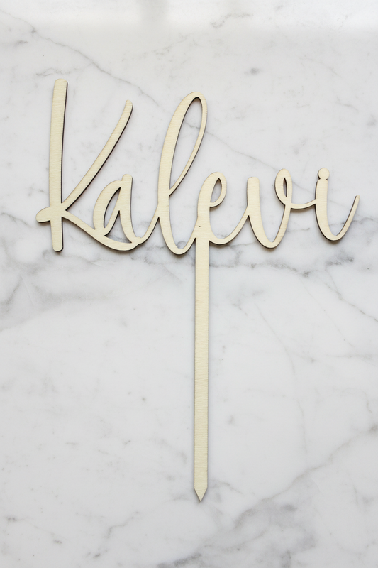 Personalized Name Wood Cake Topper