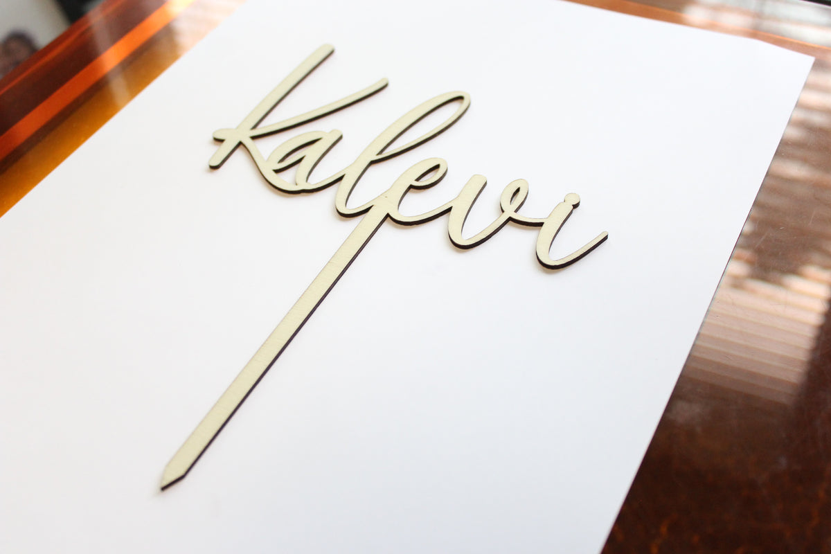 wood name cake topper caketopper